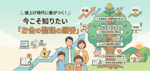 お金の整理の順番を図解したイラスト