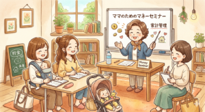 ママにマネーセミナーを行っている画像