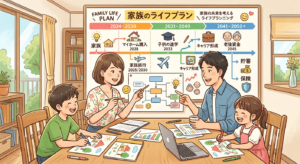 ライフプランについて考える家族