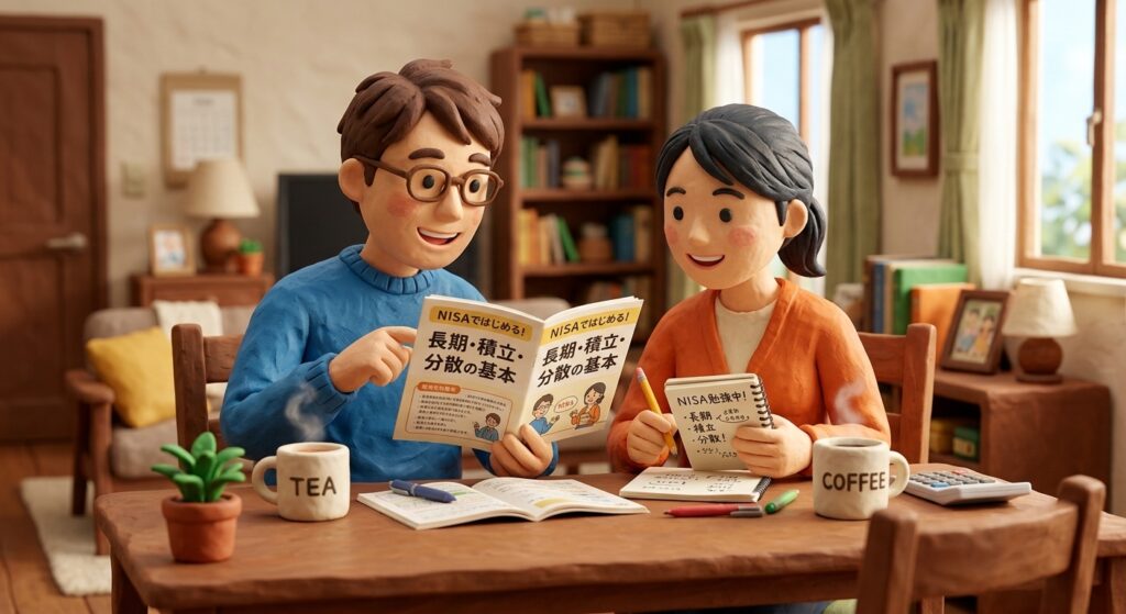 夫婦でNISAの勉強をする