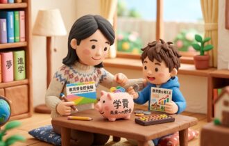 教育費の準備について考える親子